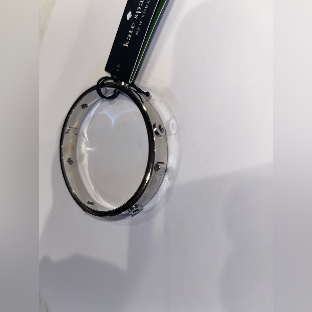 Kate Spade Spot The Spade Studded Hinged Bangle Silver NWT - Picture 6 of 7